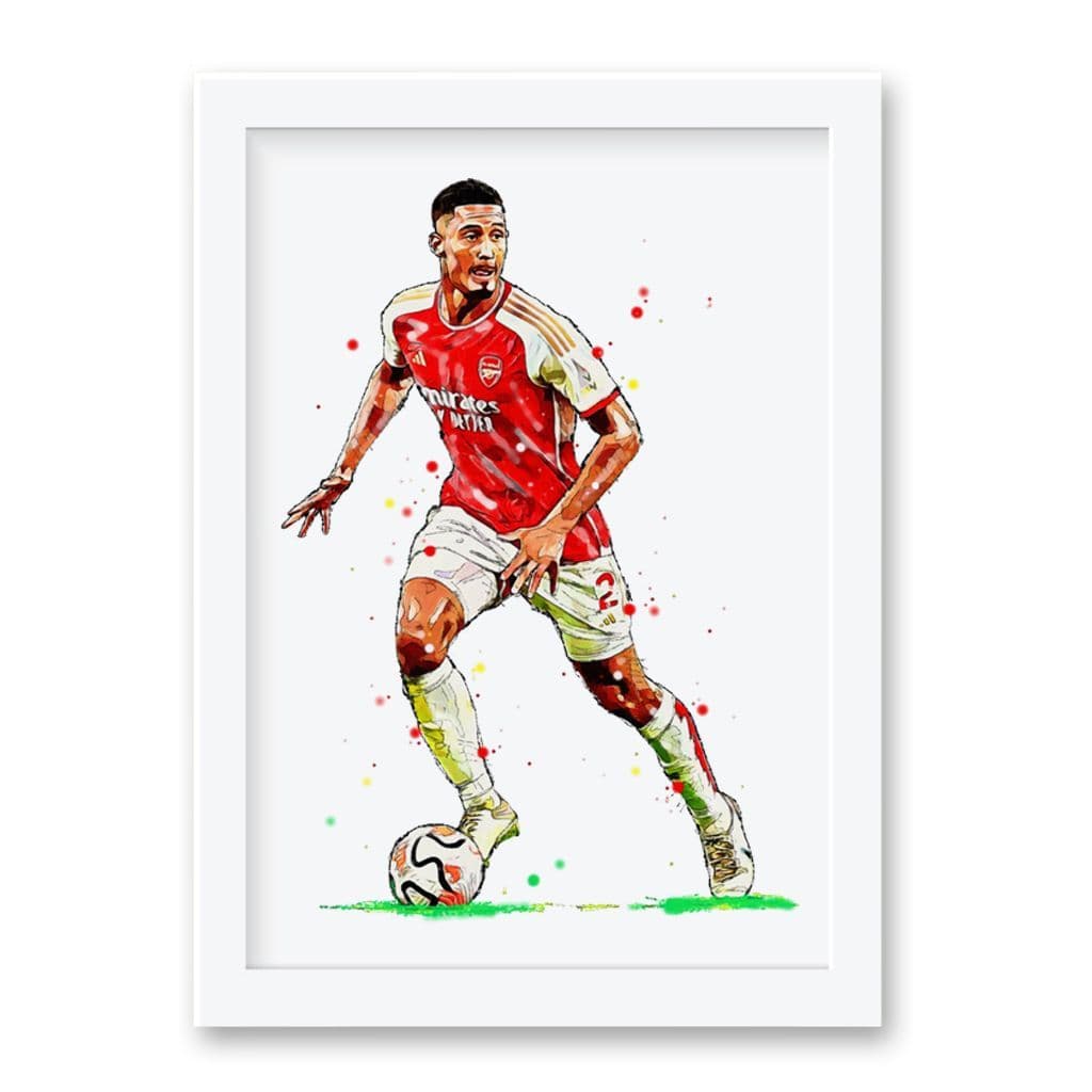 Arsenal | William Saliba Art Print - Image 3