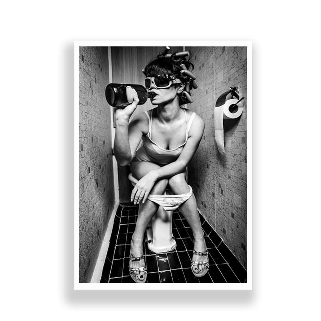 Bathroom Print | Girl Drinking on Toilet! - Image 2