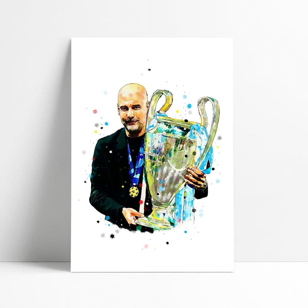 Manchester City | Pep Guardiola Art Print | Champions League