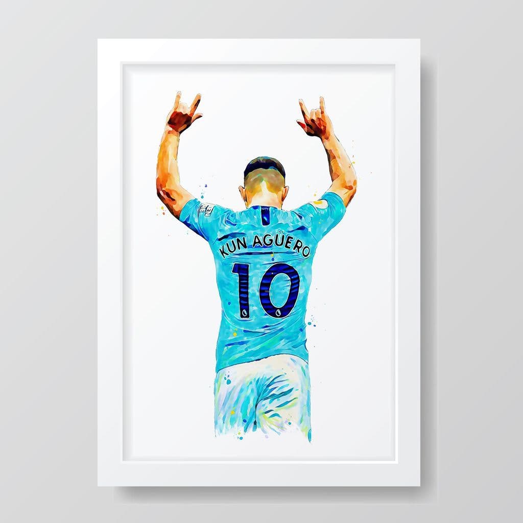 Manchester City | Sergio Aguero Art Print - Image 3