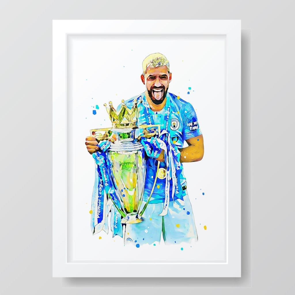 Manchester City | Sergio Aguero PL Art Print - Image 3