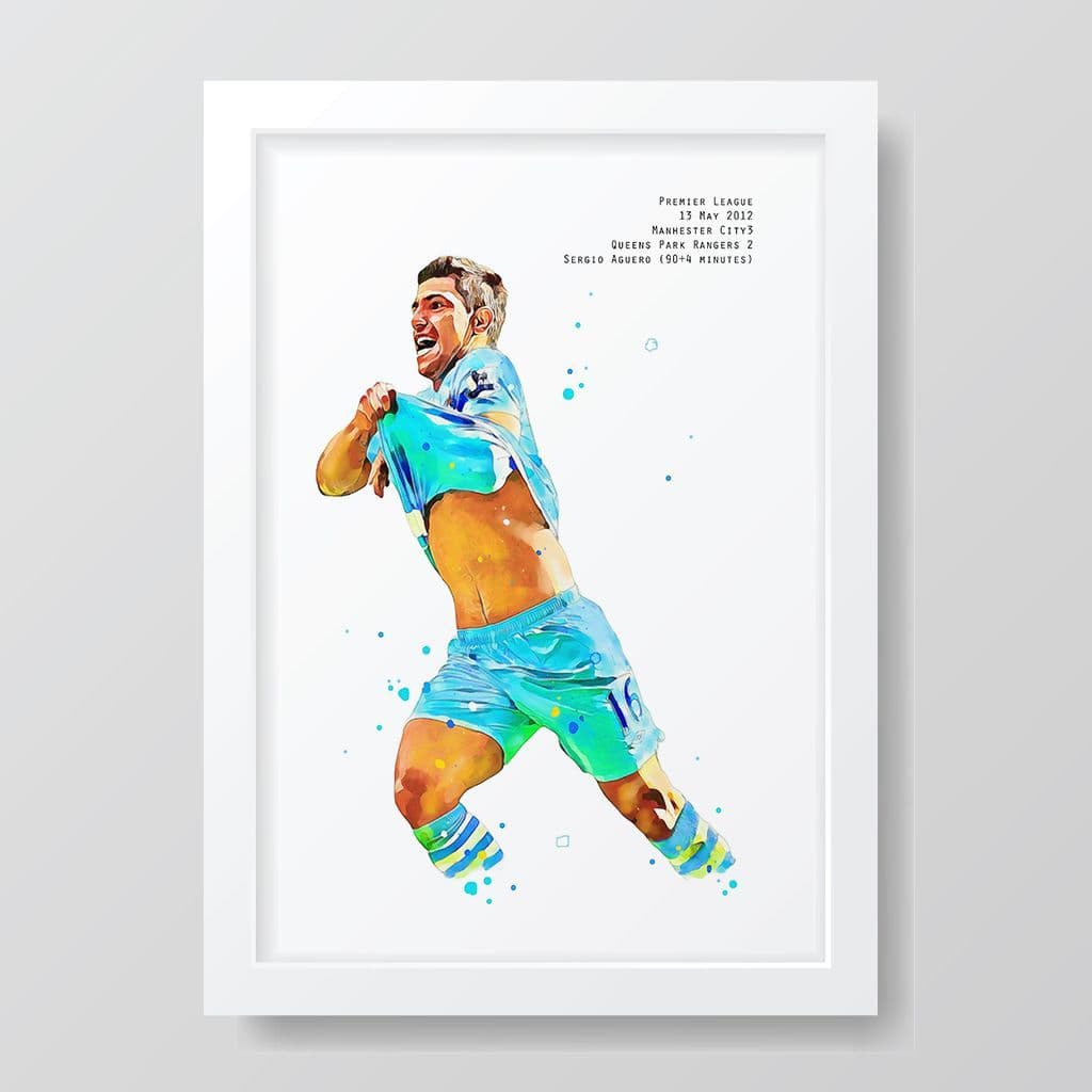 Manchester City | Sergio Aguero V QPR Art Print - Image 3