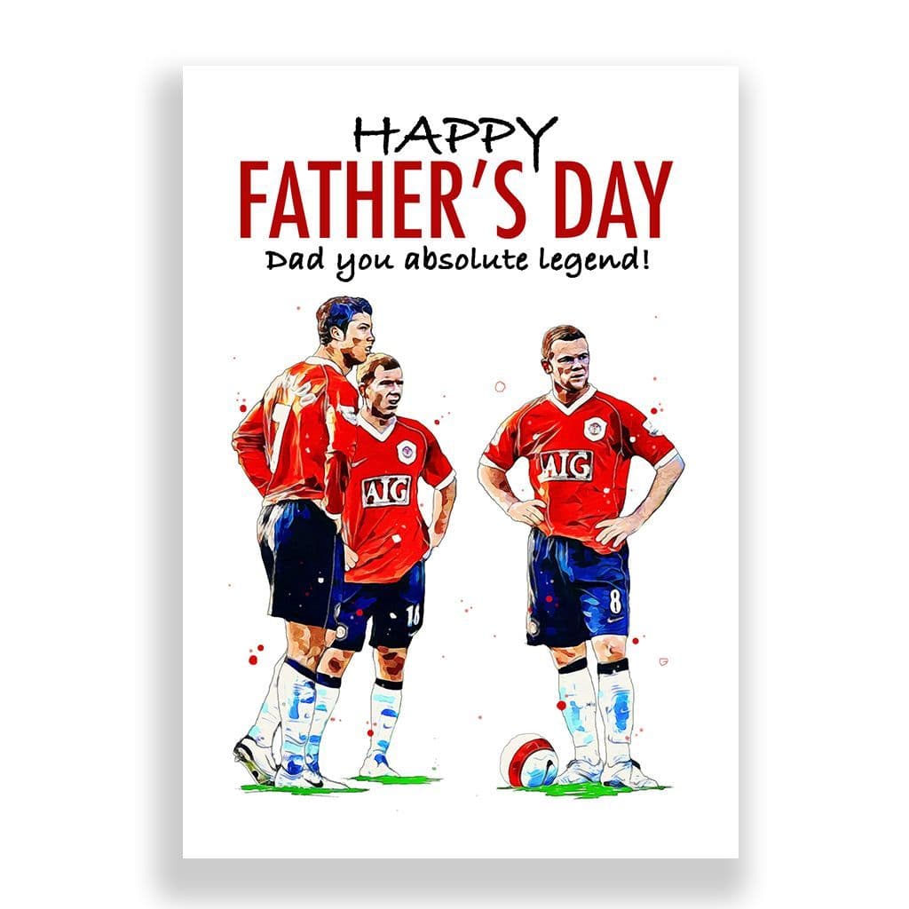 Manchester United Father's Day Card | Scholes | Rooney | Ronaldo