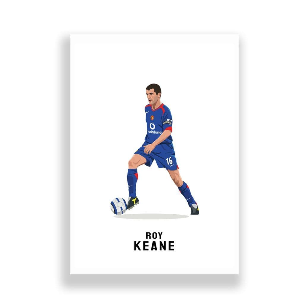 Manchester United Print | Roy Keane | Blue Strip - Image 2