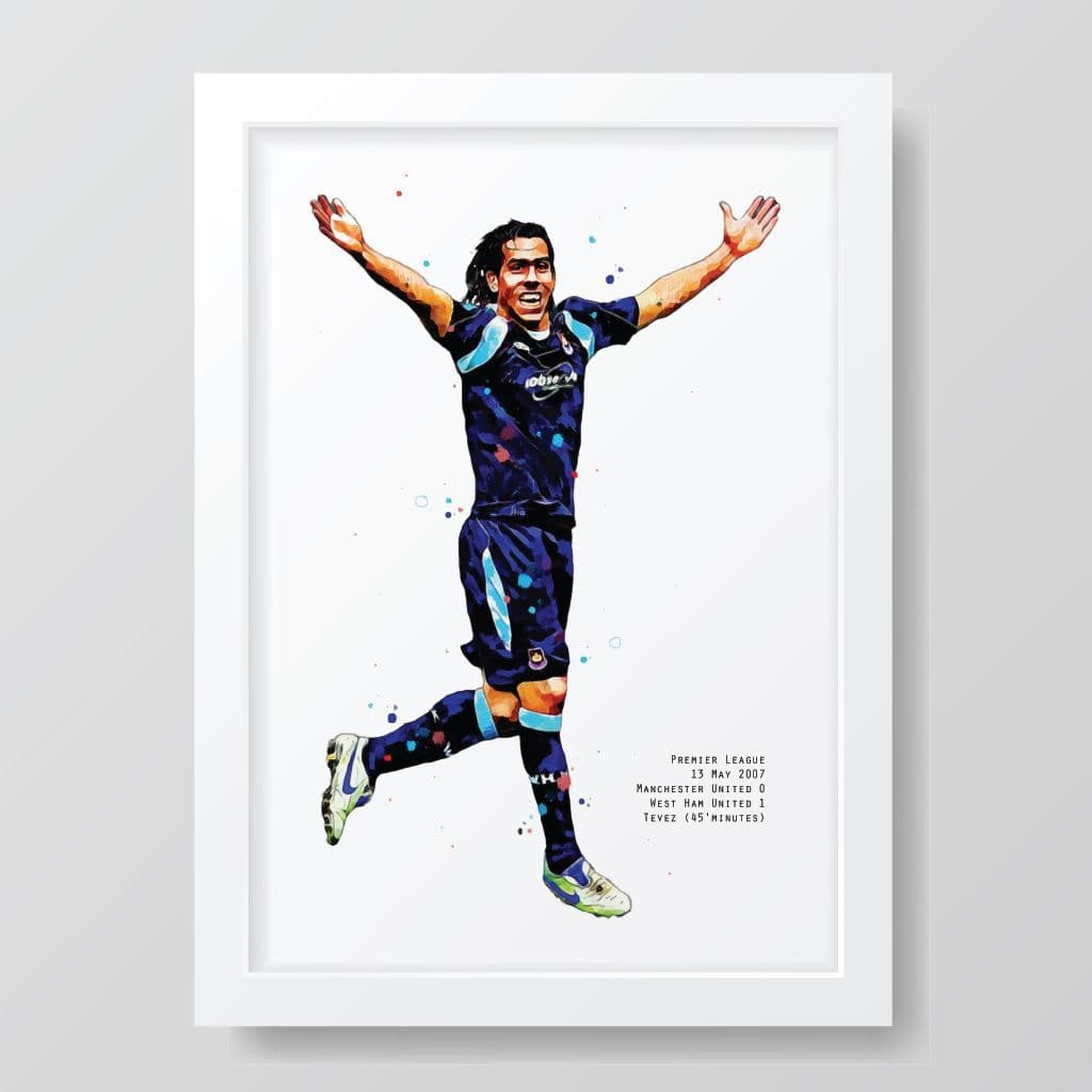 West Ham United | Carlos Tevez Art Print - Image 3