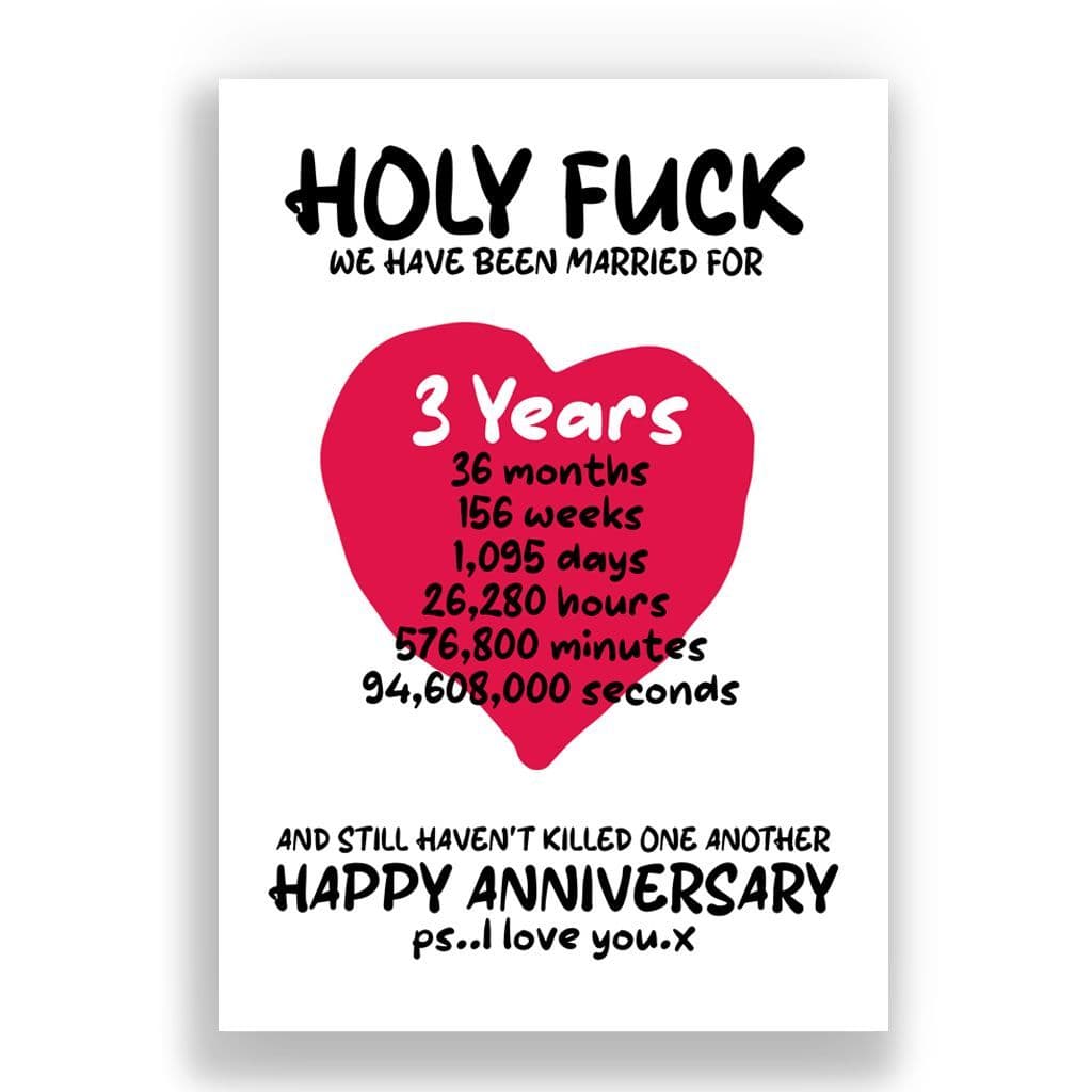 03 Years Wedding Anniversary Card | And We Still Haven't Killed One Another!