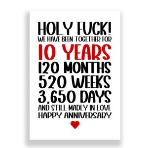 10 Years Wedding Anniversary Card | Still Madly in Love!