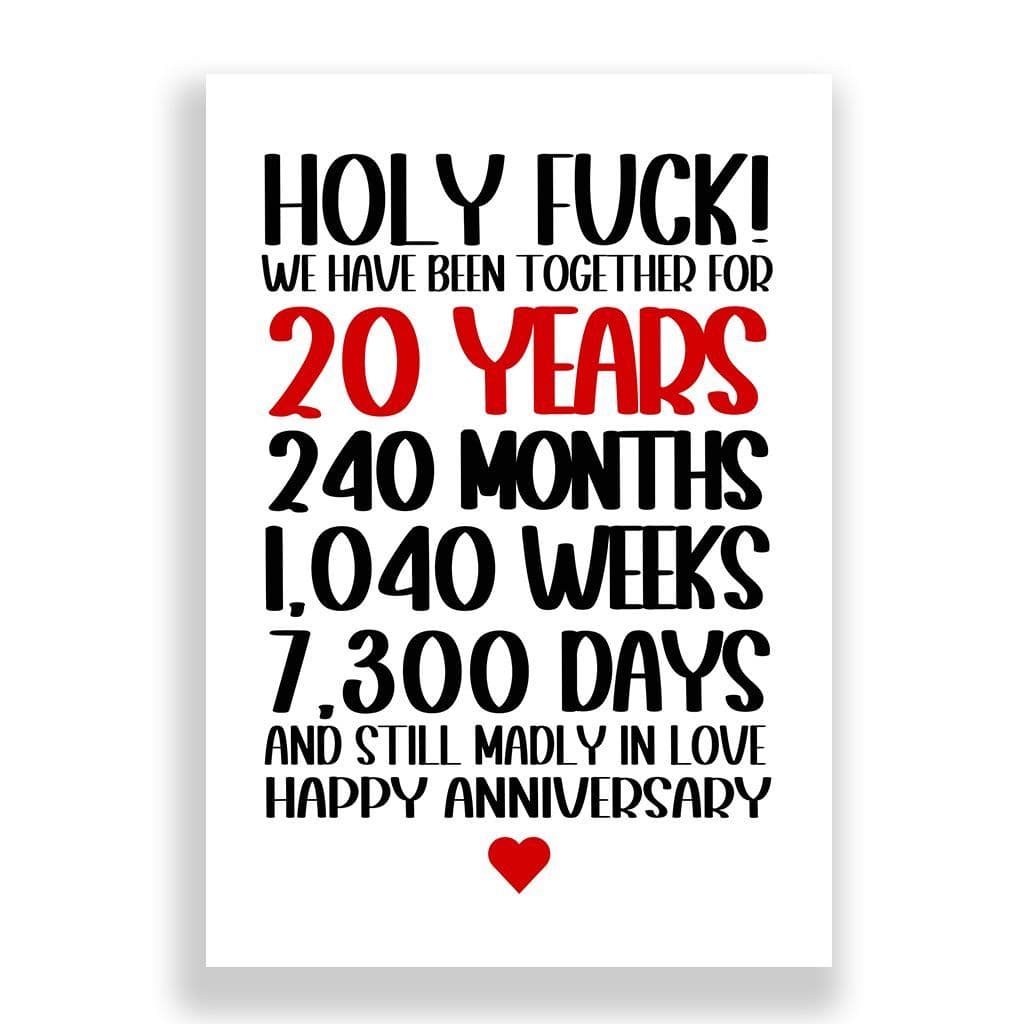 20 Years Wedding Anniversary Card | Still Madly in Love!
