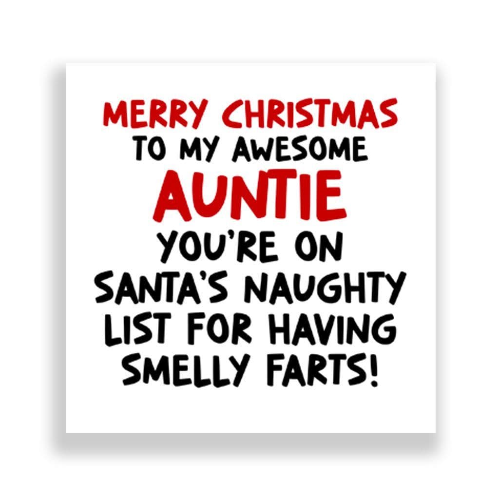 Funny Auntie Christmas Card | Smelly Farts!