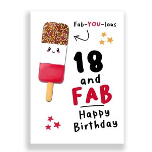 Funny Birthday Card | 18 and Fab! Happy Birthday