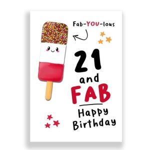Funny Birthday Card | 21 and Fab! Happy Birthday