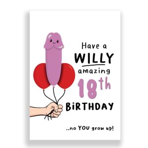 Funny Birthday Card | Have a Willy Amazing 18th Birthday!