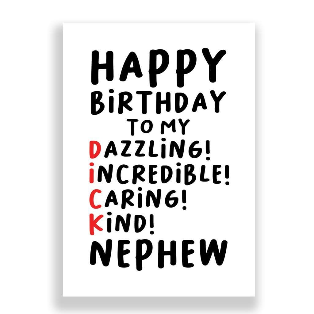 Funny Birthday Card | NEPHEW | DICK!