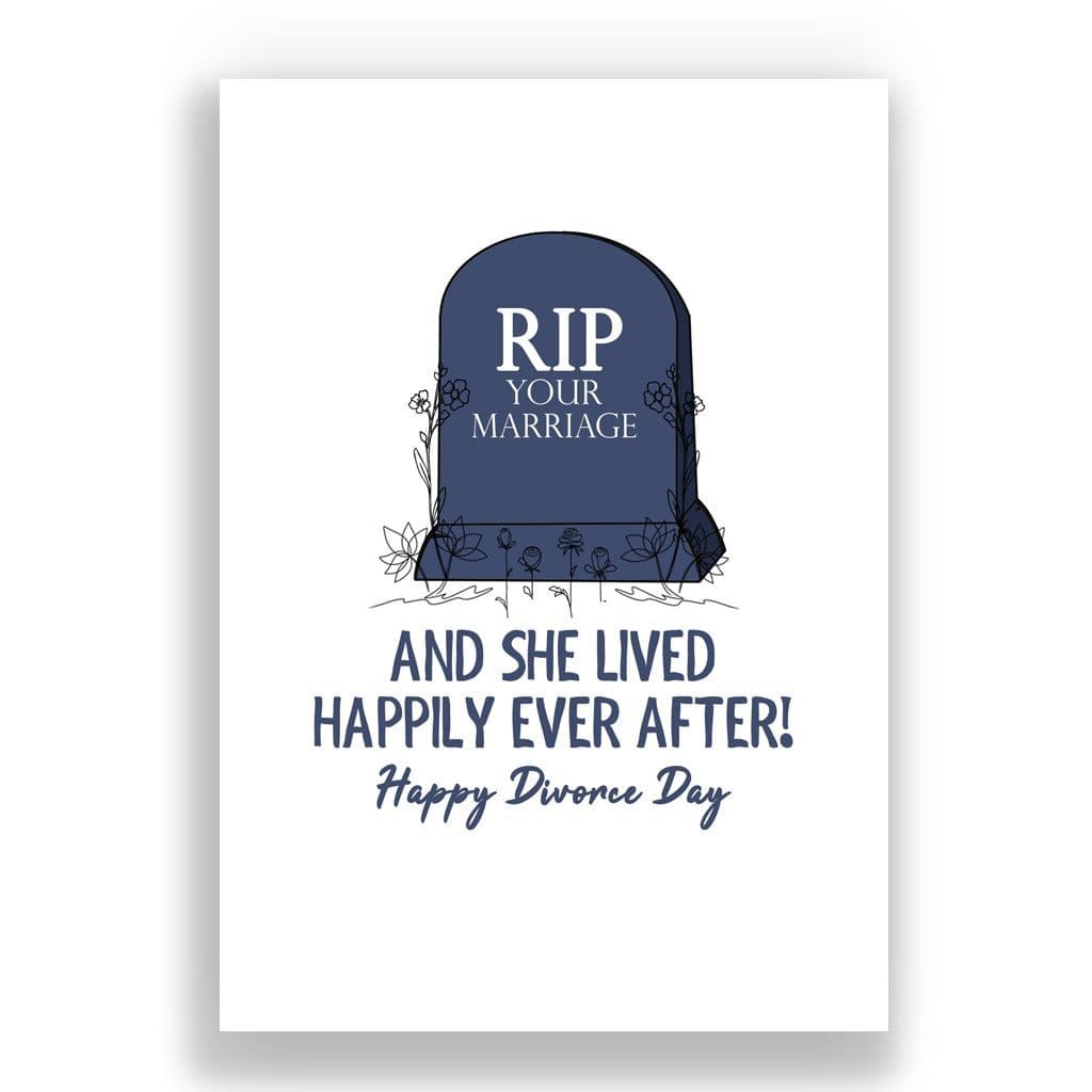 Funny Divorce Card | And She Lived Happily Ever After | Happy Divorce Day