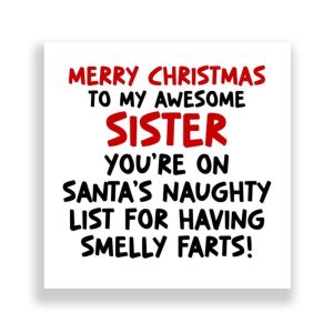 Funny Sister Christmas Card | Smelly Farts!