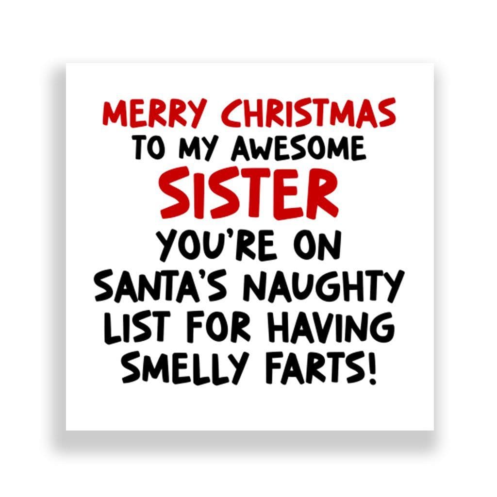 Funny Sister Christmas Card | Smelly Farts!
