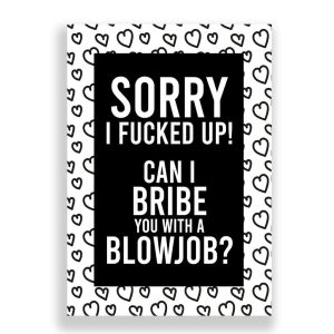 Funny Sorry Card | Apology Card | Can I Bribe You With A Blowjob?