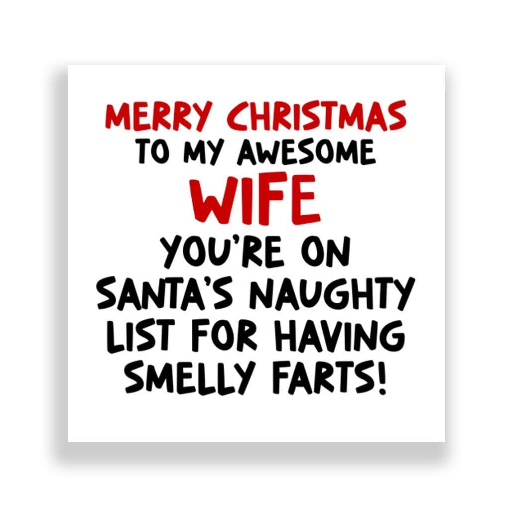 Funny Wife Christmas Card | Smelly Farts!