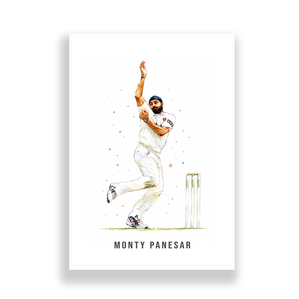 Cricket | Monty Panesar Art Print - Image 2