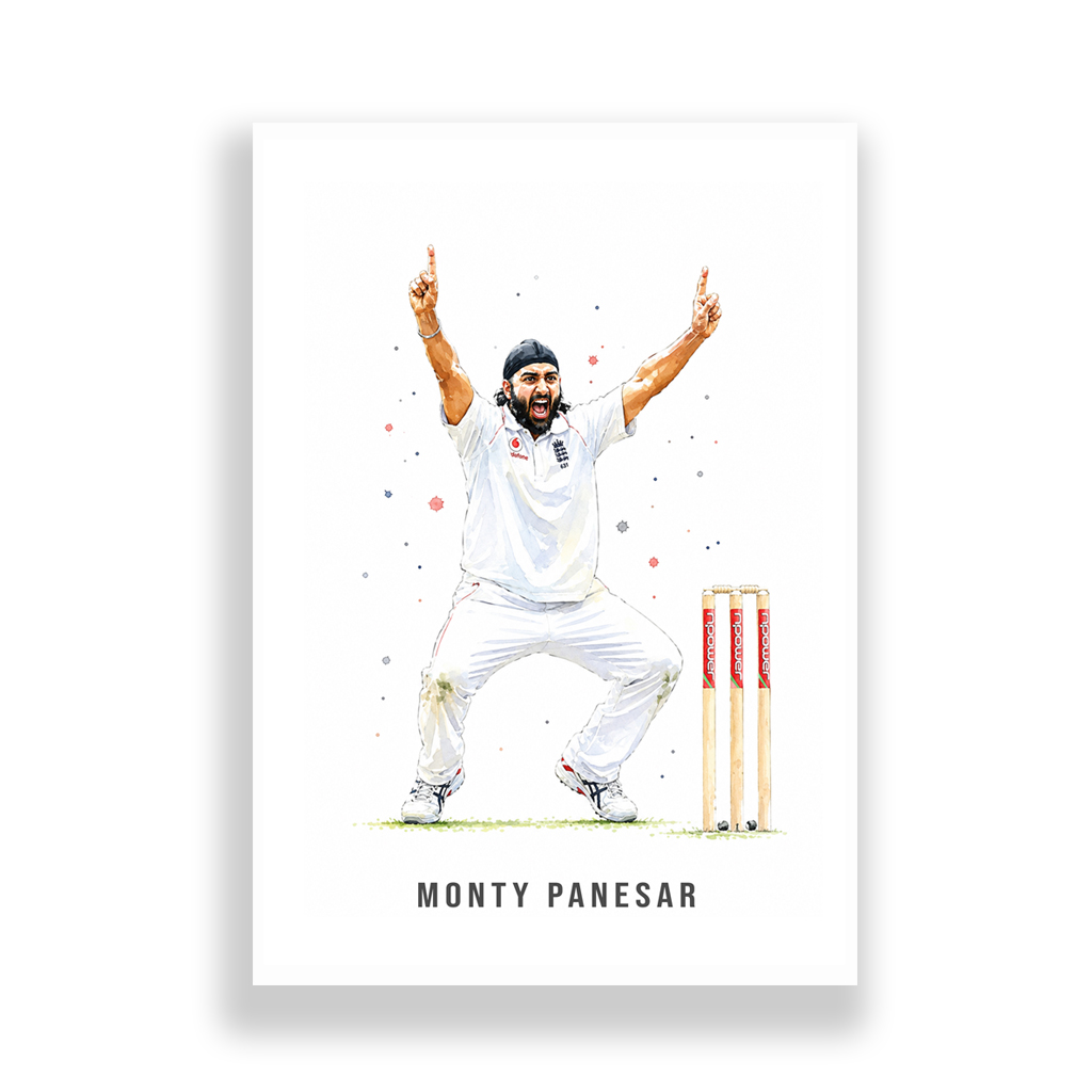 Cricket | Monty Panesar Art Print - Image 2