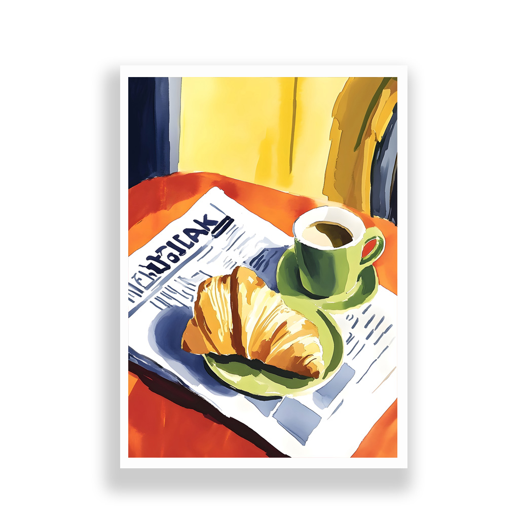 Kitchen Print | Coffee and Croissant Art - Image 2